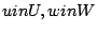 $ uin U, win W$