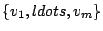 $ \{v_1, ldots , v_m\}$