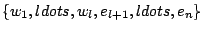 $ \{w_1, ldots ,w_l, e_{l+1}, ldots ,
e_n\}$